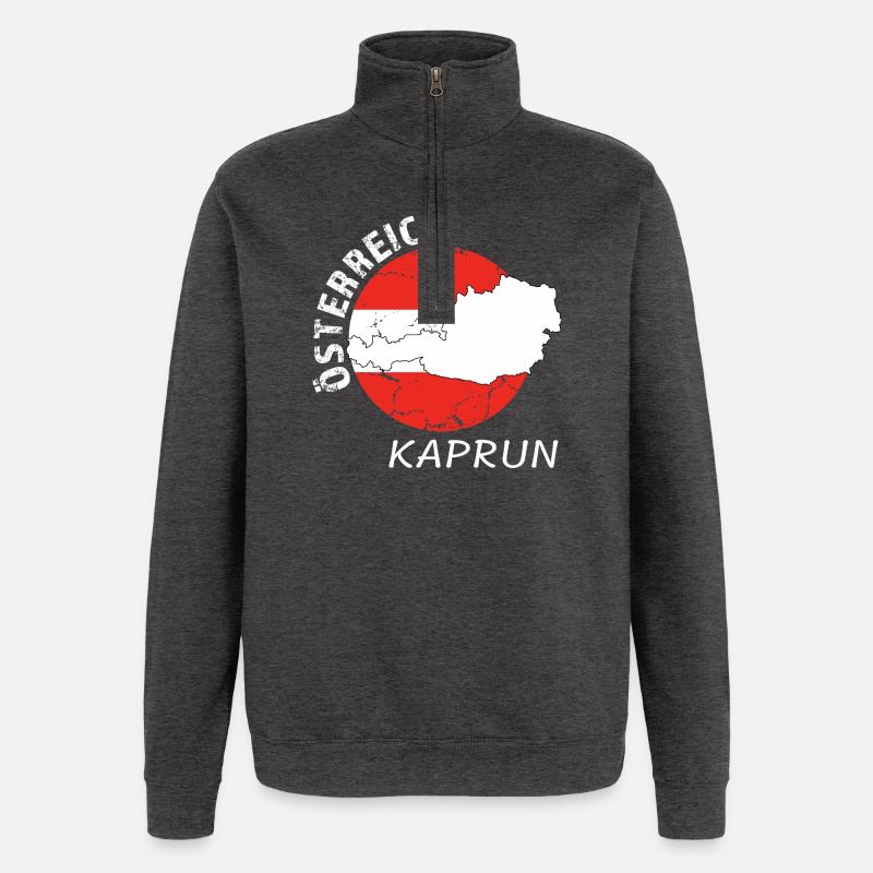 Kaprun - Sweat à zip 1/4 - charbon