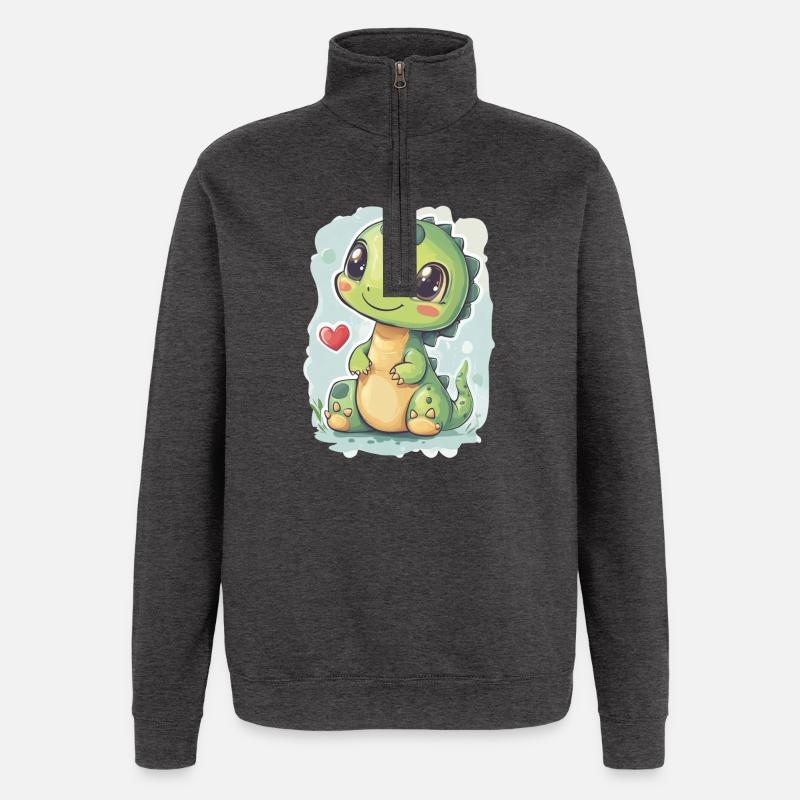 Dinosaurier - Quarter-Zip-Sweatshirt - Anthrazit