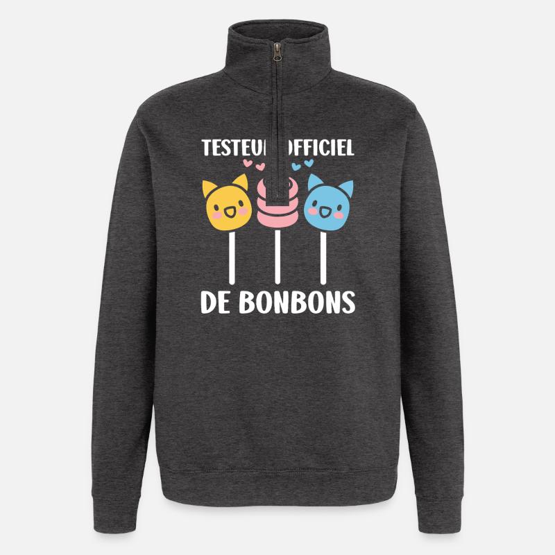 Kittens Candy Lollipops Delicious - Quarter-Zip Sweatshirt - charcoal grey