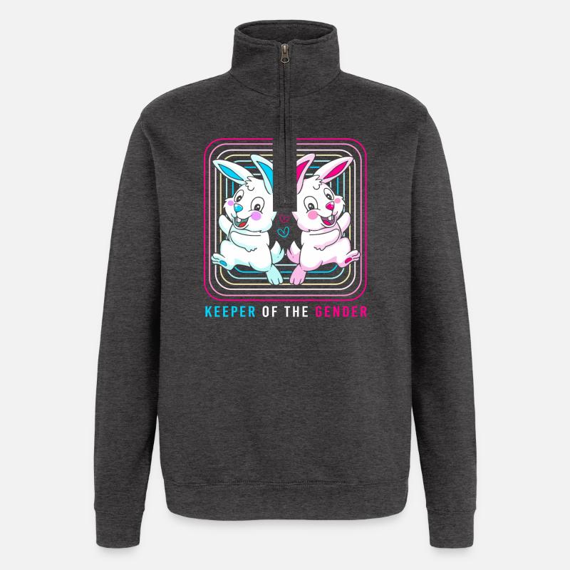 Gender Reveal Ostern Werdende Mutter - Quarter-Zip-Sweatshirt - Anthrazit