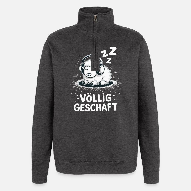 Completely done sheep design - Quarter-Zip Sweatshirt - charcoal grey