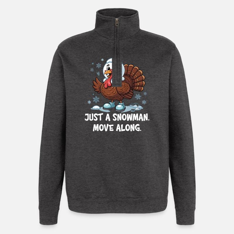 No turkey for dinner - Quarter-Zip Sweatshirt - charcoal grey