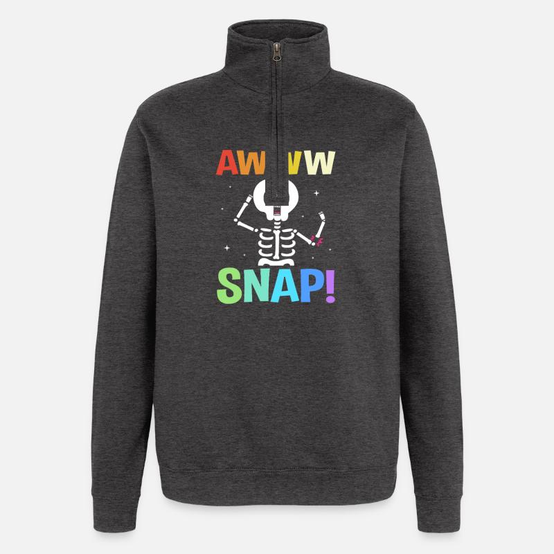 Knochenbruch Halloween Skelett Knochen Armbruch - Quarter-Zip-Sweatshirt - Anthrazit