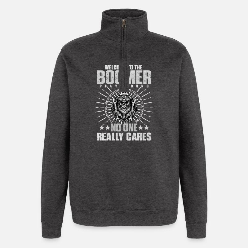 Conception de crâne Boomer Paradise - Sweat à zip 1/4 - charbon