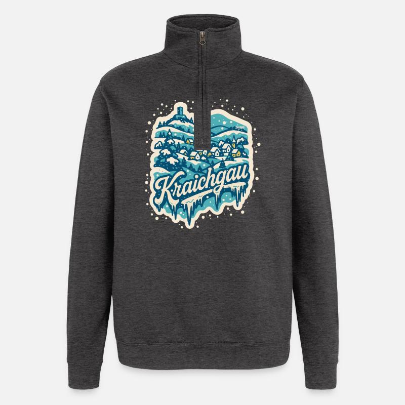 Kraichgau Winterlandschaft   - Quarter-Zip-Sweatshirt - Anthrazit