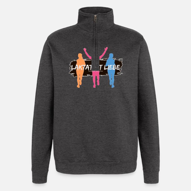 Laktat ist Liebe – Läufer Edition - Quarter-Zip-Sweatshirt - Anthrazit
