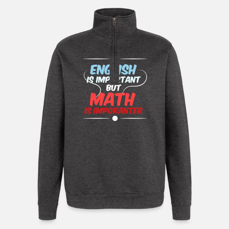Math Math Math Teacher Mathematician - Quarter-Zip Sweatshirt - charcoal grey