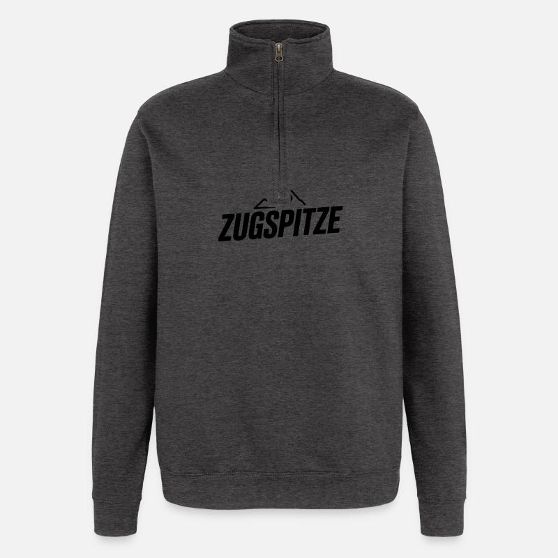 Zugspitze - Conception de souvenirs - Sweat à zip 1/4 - charbon