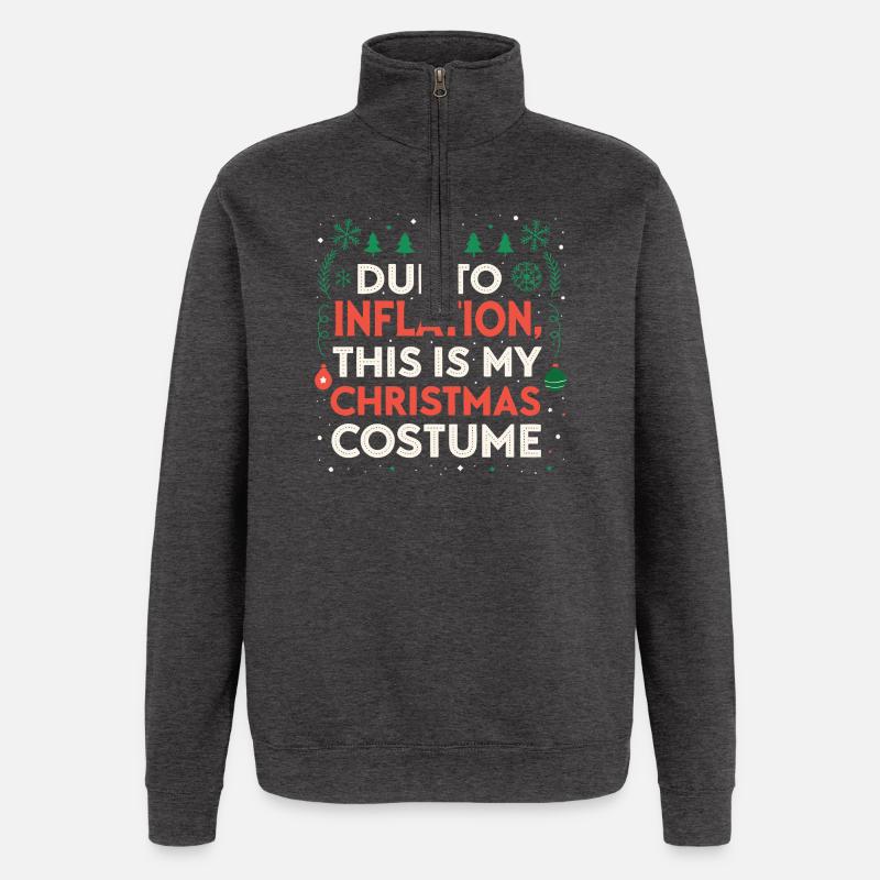 Weihnachtskostüm angesichts der Inflation - Quarter-Zip-Sweatshirt - Anthrazit