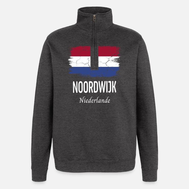 Noordwijk - Sweat à zip 1/4 - charbon