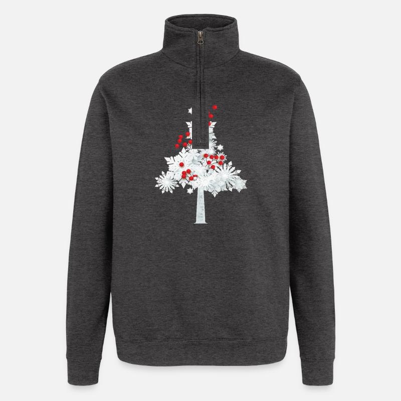Schneeflocken-Weihnachtsbaum - Quarter-Zip-Sweatshirt - Anthrazit