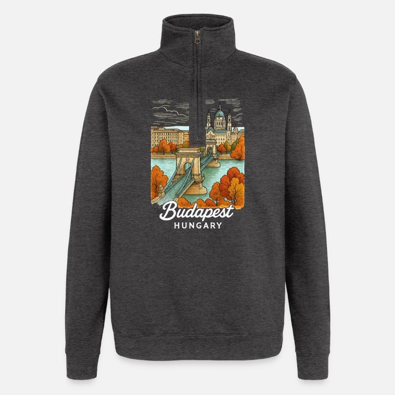 Budapest Ungarn - Quarter-Zip-Sweatshirt - Anthrazit
