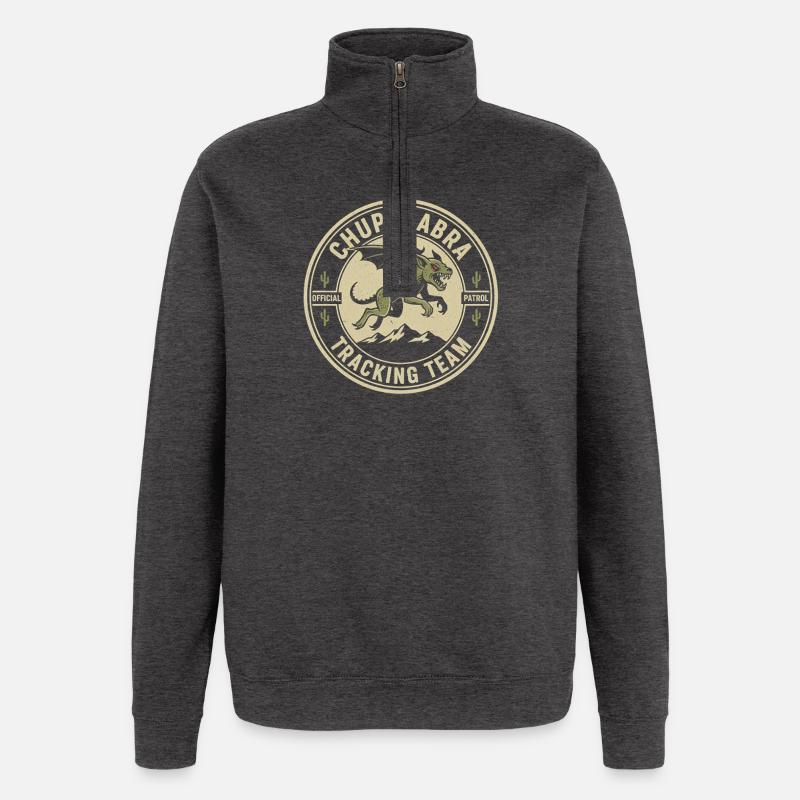 Chupacabra Pursuit Team Drôle Cryptide Chupac - Sweat à zip 1/4 - charbon