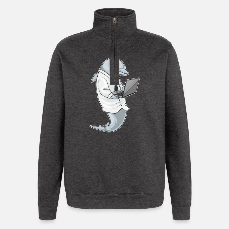 Delfin Laptop - Quarter-Zip-Sweatshirt - Anthrazit
