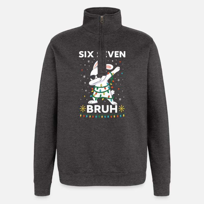 Rabbit_six_seven bouillon - Sweat à zip 1/4 - charbon