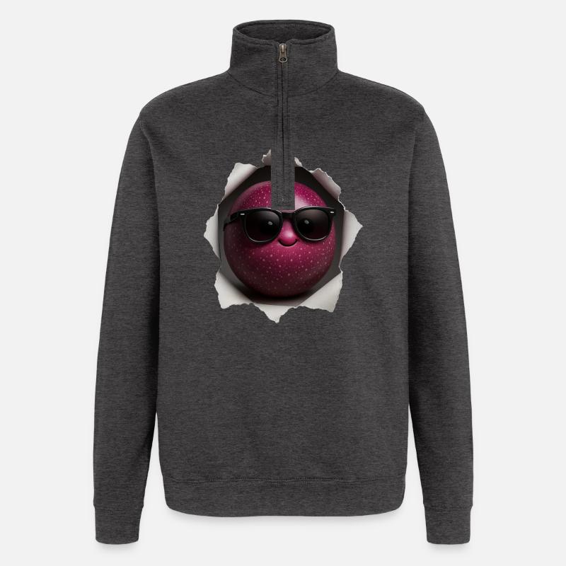 Fruit de la passion - Sweat à zip 1/4 - charbon