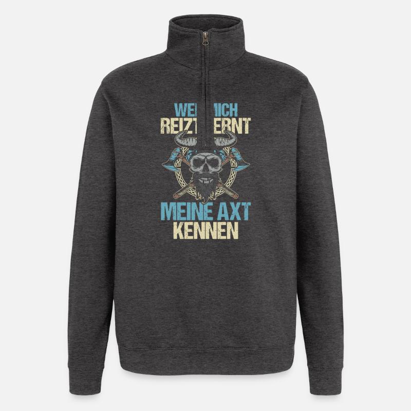 Mittelalter Schildwall Mittelaltermarkt Wikinger - Quarter-Zip-Sweatshirt - Anthrazit