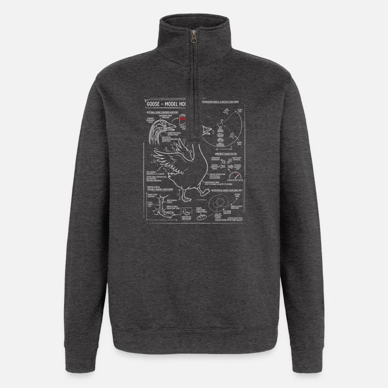Gänse Blueprint: Modell Honk - Quarter-Zip-Sweatshirt - Anthrazit