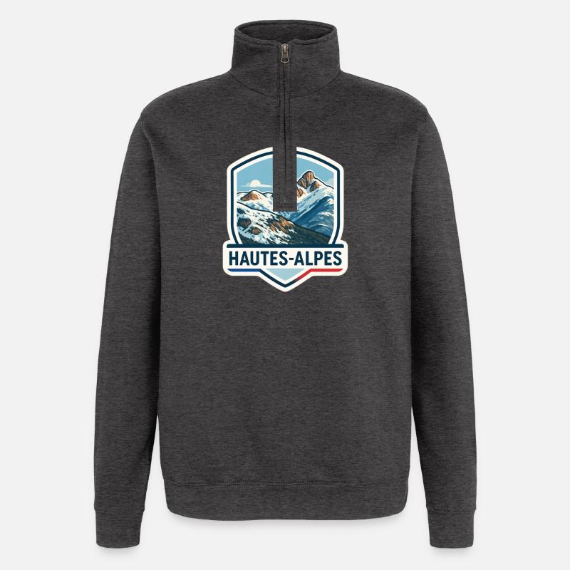 Blauer Alpen-Schild - Quarter-Zip-Sweatshirt - Anthrazit