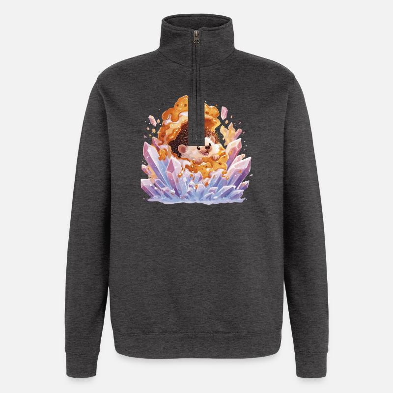 Igel im Honigkristall - Quarter-Zip-Sweatshirt - Anthrazit