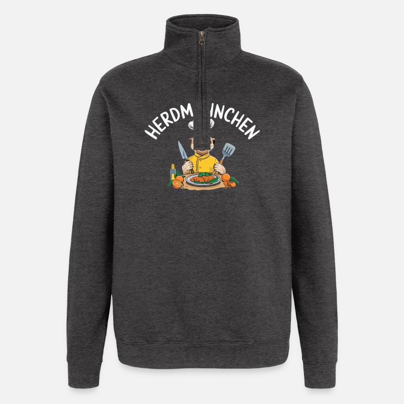Herdmännchen Koch Suricate Pun - Sweat à zip 1/4 - charbon