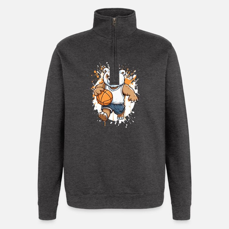 Puissance du basket des Bears - Sweat à zip 1/4 - charbon