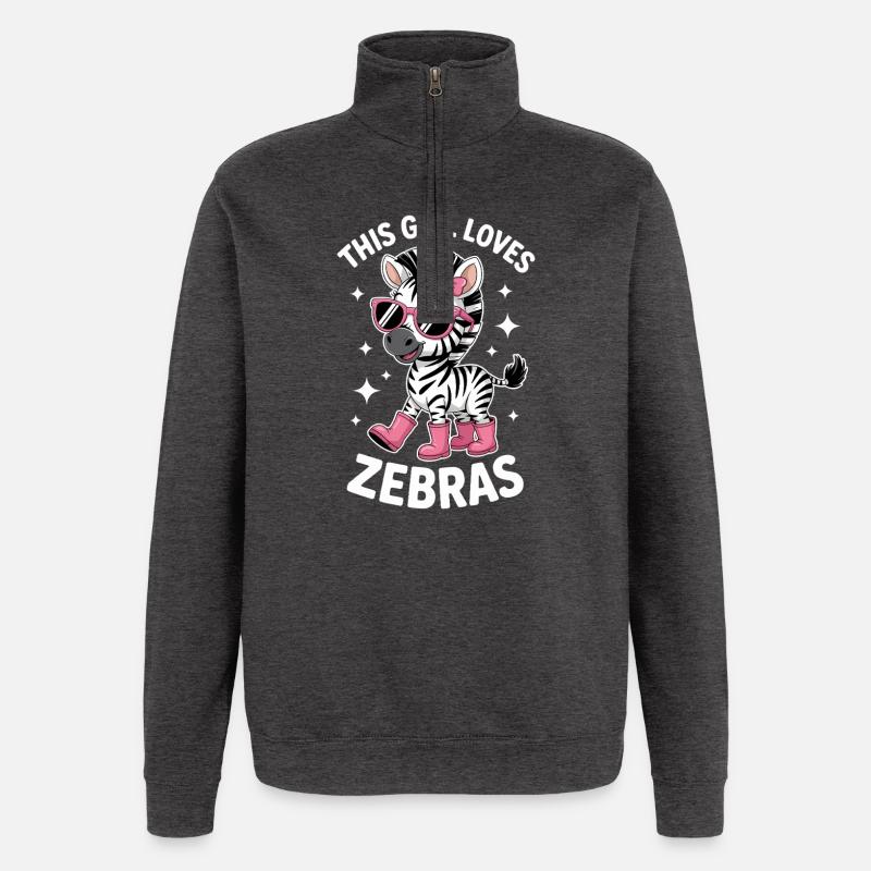 Zebra Spruch Lustiges Zebra Geschenk - Quarter-Zip-Sweatshirt - Anthrazit