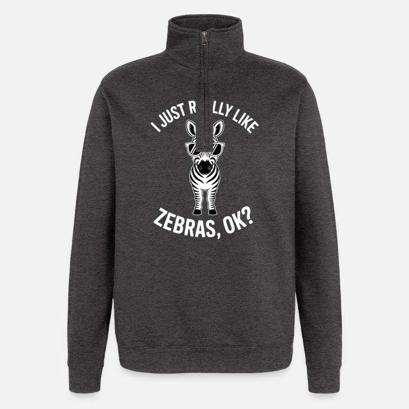 Zebra Saying Funny Zebra Gift - Quarter-Zip Sweatshirt - charcoal grey