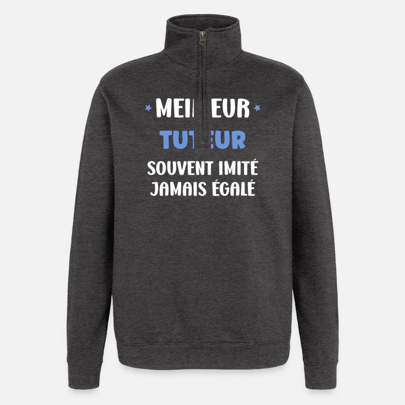 Best tutor ever - Quarter-Zip Sweatshirt - charcoal grey