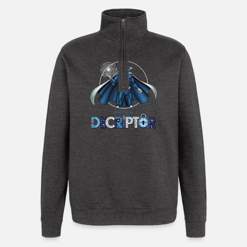 Hero Coder Decryptor - Quarter-Zip Sweatshirt - charcoal grey