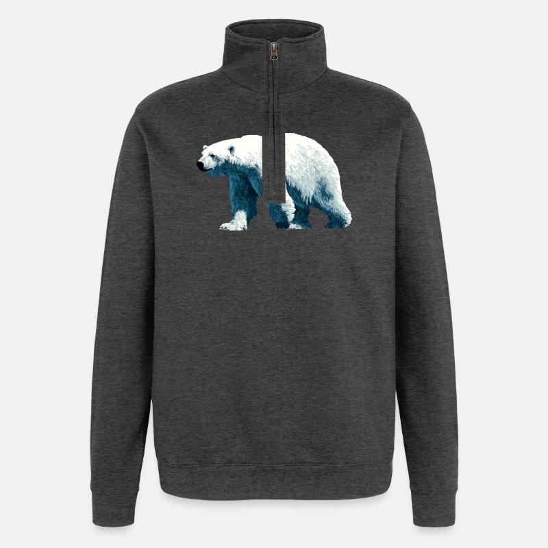 Polar Bär Eisbär - Quarter-Zip-Sweatshirt - Anthrazit