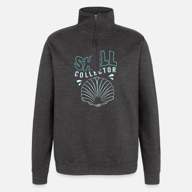 Shell collector shell - Quarter-Zip Sweatshirt - charcoal grey