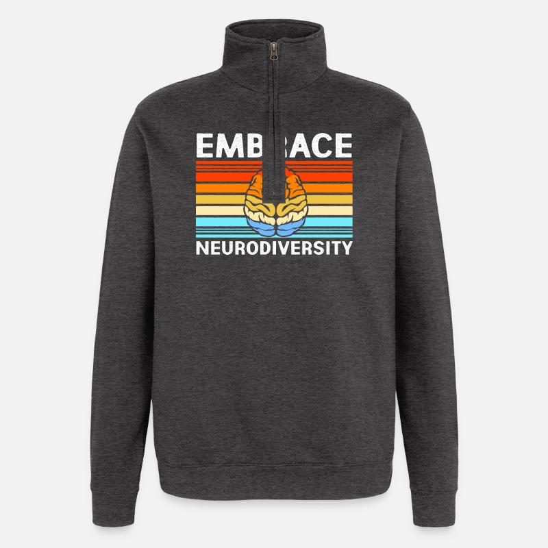 Autism, Autistic, ADHD, Asperger's, Neurodiversity - Quarter-Zip Sweatshirt - charcoal grey