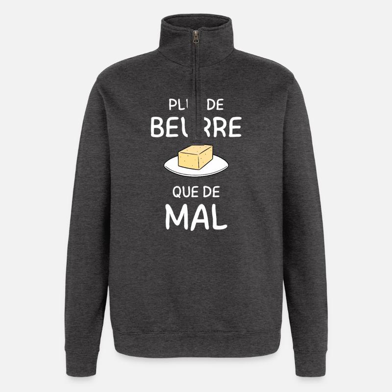 More Butter than Evil - Quarter-Zip Sweatshirt - charcoal grey