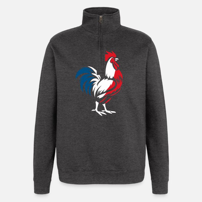 Französischer Hahn - Quarter-Zip-Sweatshirt - Anthrazit