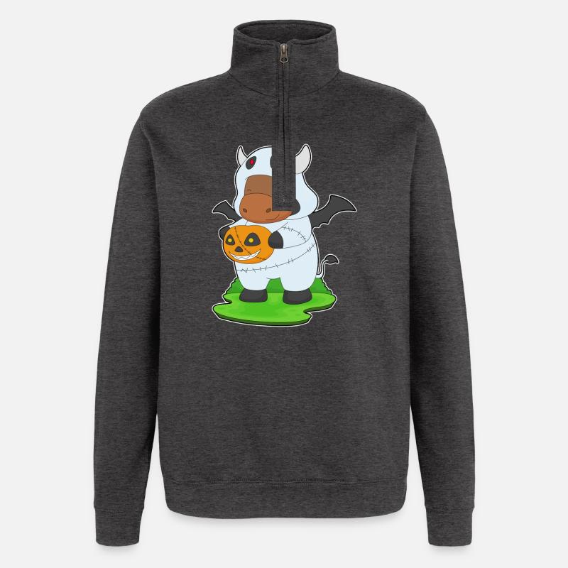 Stier Halloween Geist - Quarter-Zip-Sweatshirt - Anthrazit