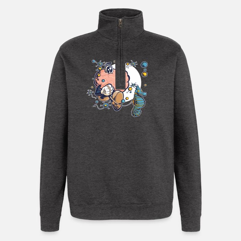 Gehirn & Hippocampus - Quarter-Zip-Sweatshirt - Anthrazit