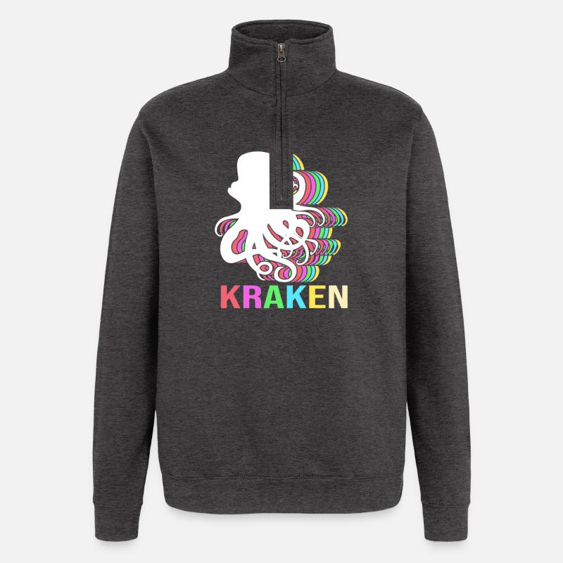 Octopus Octopus Octopus Octopus Octopus - Quarter-Zip Sweatshirt - charcoal grey