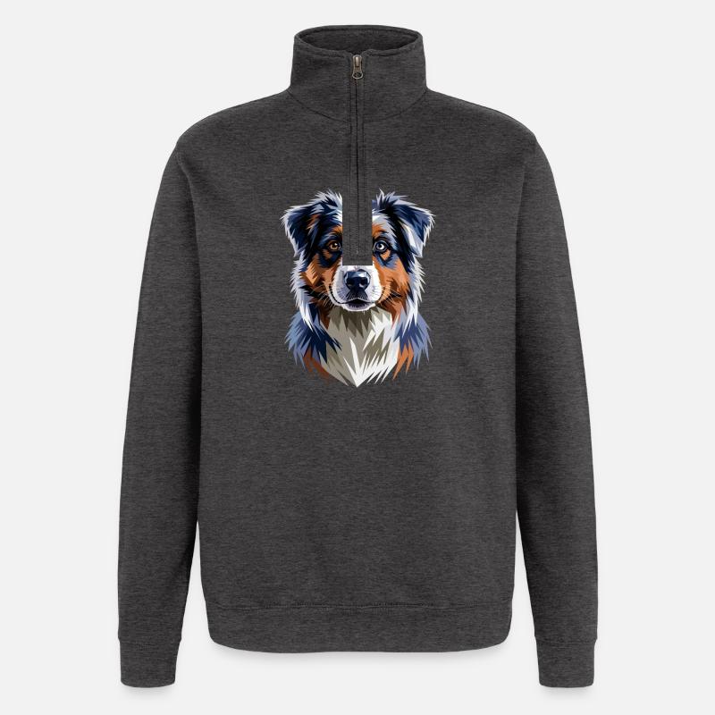Australian Shepherd Hunde Liebhaber Süßer Aussie - Quarter-Zip-Sweatshirt - Anthrazit