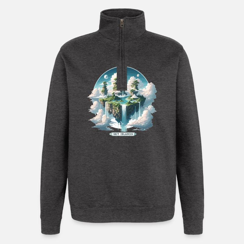 Sky Islands Himmelsinseln Schwebend - Quarter-Zip-Sweatshirt - Anthrazit