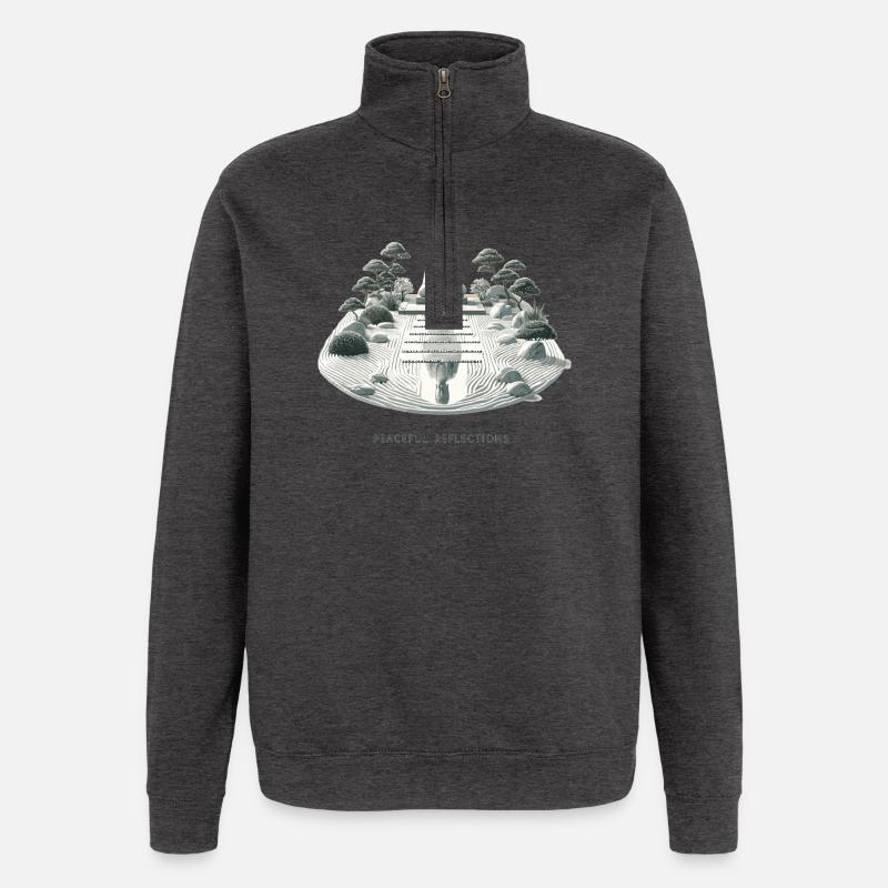 Stille Reflektionen ZenGarten - Quarter-Zip-Sweatshirt - Anthrazit