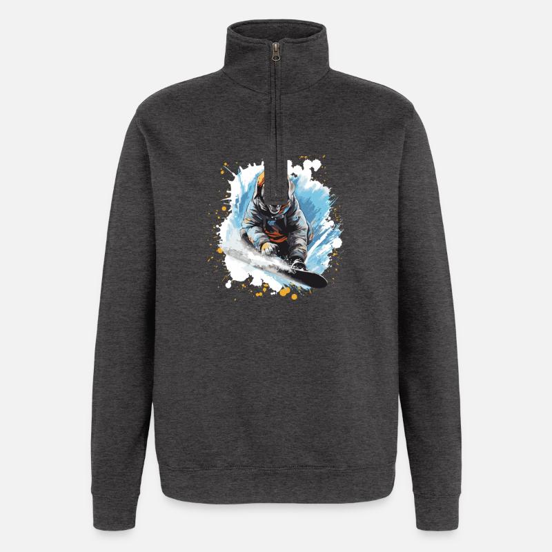 Snowboard pour chiens labrador - Sweat à zip 1/4 - charbon