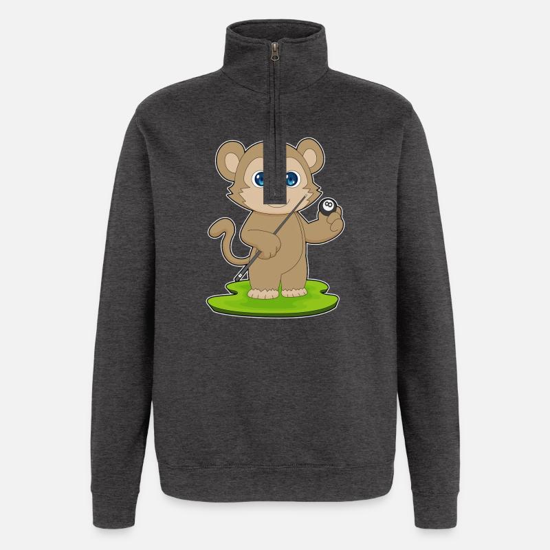 Monkey Billiard Cue Sport - Sweat à zip 1/4 - charbon