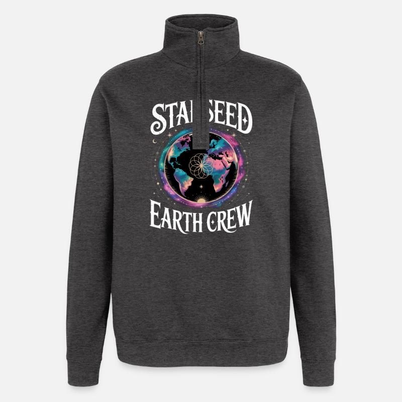 Équipage de la Terre Starseed - Sweat à zip 1/4 - charbon