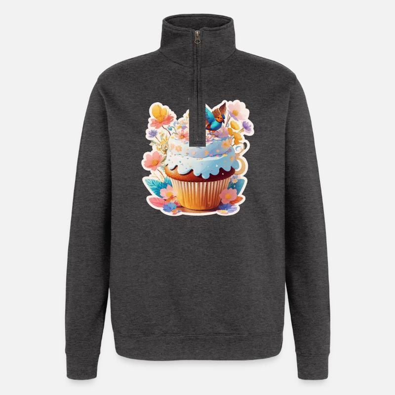 Cupcake Bird - Sweat à zip 1/4 - charbon