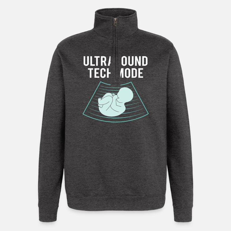 Ultrasonic Technician Ultrasonic Technician - Quarter-Zip Sweatshirt - charcoal grey