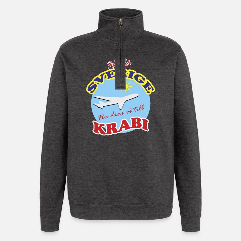 Adieu Suède – Allons à Krabi - Sweat à zip 1/4 - charbon