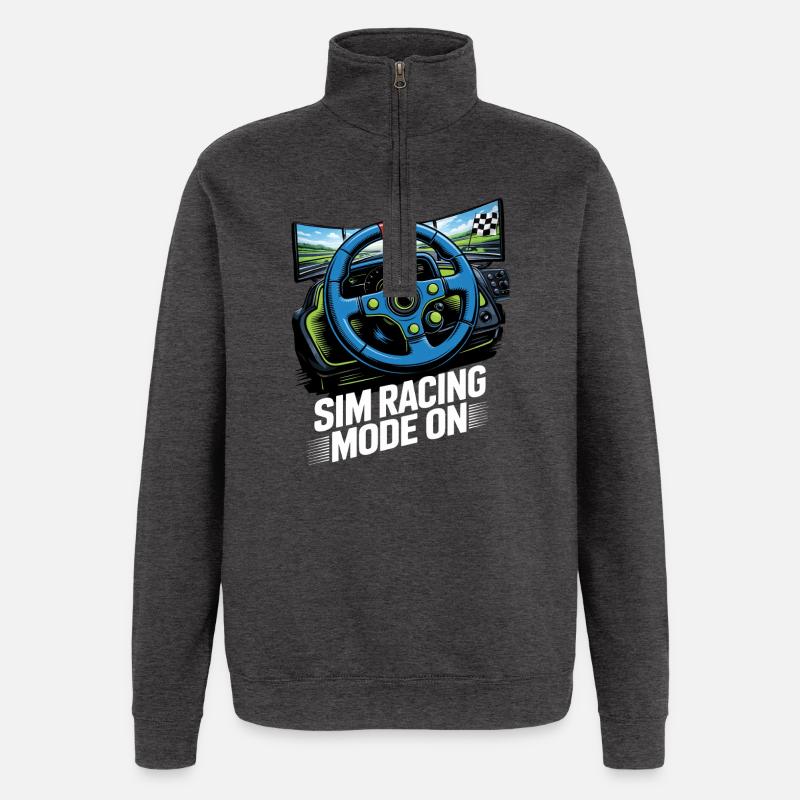 Mod de simulation de course - Sweat à zip 1/4 - charbon