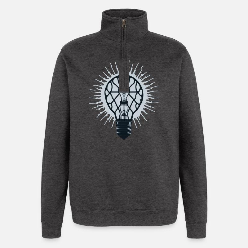Leuchtende Idee: Inspirations-Glühbirne - Quarter-Zip-Sweatshirt - Anthrazit
