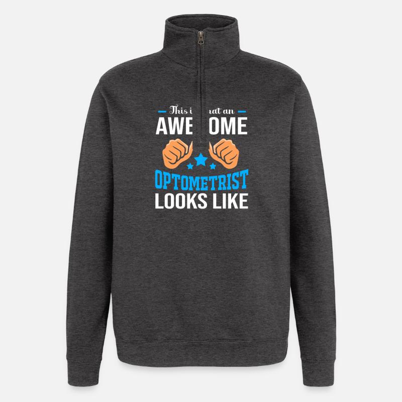Augenarzt Optik Optiker - Quarter-Zip-Sweatshirt - Anthrazit
